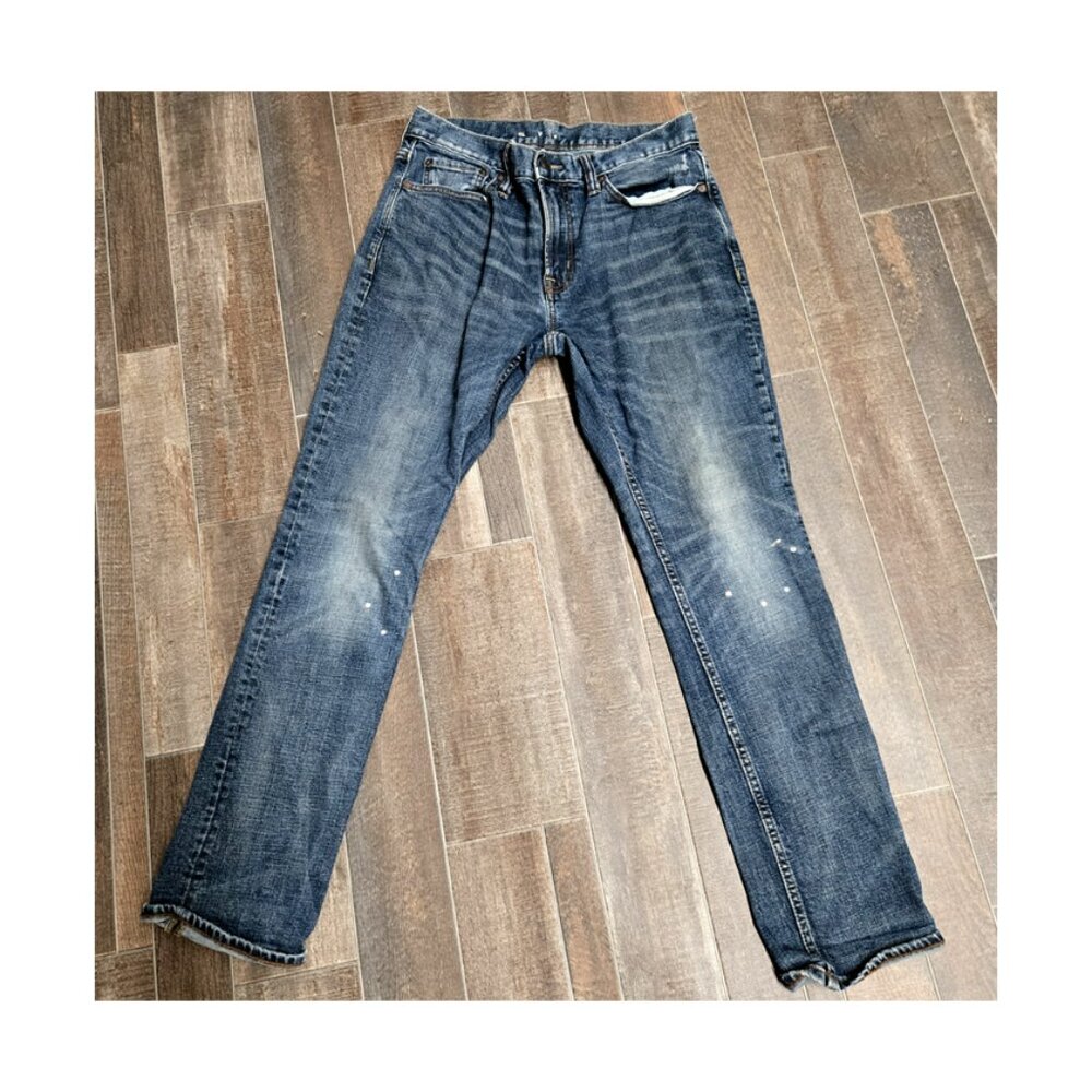 STYLISH 32X34 OLV JAPAN OLV DENIM JEANS HEAVY BLUE COTTON DENIM STRAIGHT LEG - Picture 3 of 6